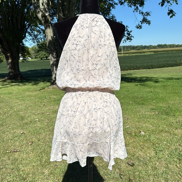 Paper Crane Pastel Pink Floral Smocked Halter Spaghetti Strap Mini Dress Sz M - Picture 4 of 8